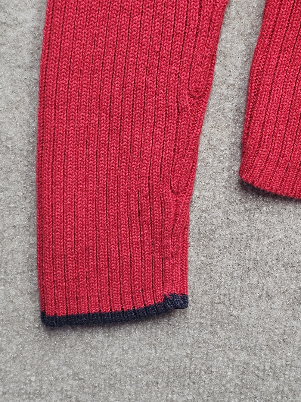 Y2K Polo Jeans Co Ralph Lauren XL Red American Flag Cotton Ribbed Sweater - Picture 12 of 13